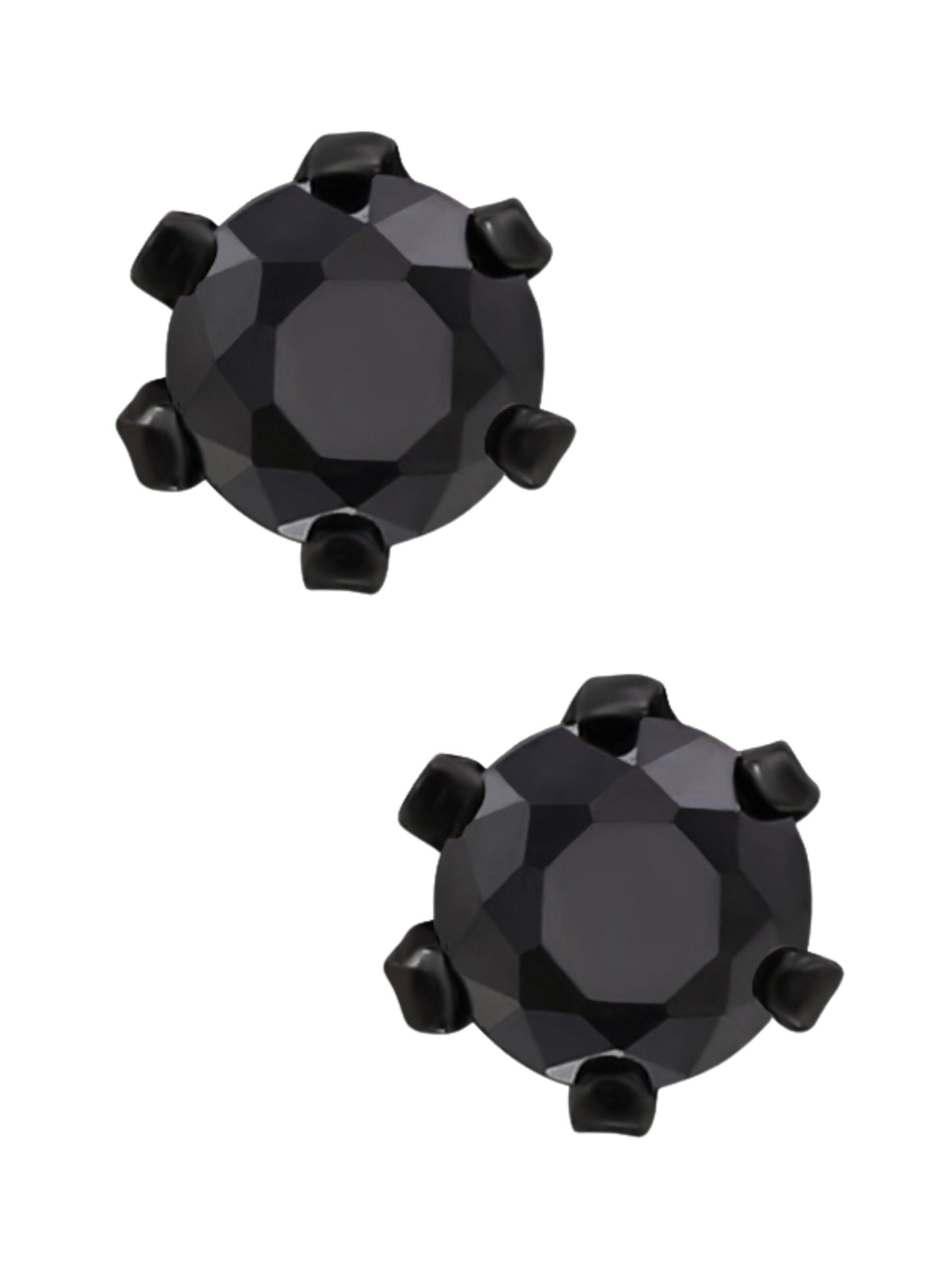 Boucles d'oreilles 'Runde 3 mm Ohrstecker aus Edelstahl mit Zirkonia' Maxte en noir
