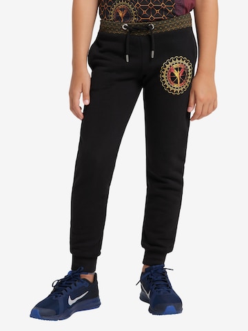 Carlo Colucci Tapered Pants in Black: front