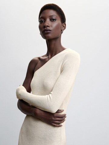 MANGO Knitted dress 'bone' in Beige