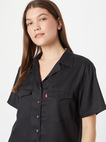 LEVI'S ® Bluse 'Ember Short Sleeve Bowling Shirt' in Schwarz