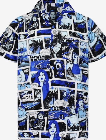 King Kameha Shirt 'Comic' in Blau: Vorderseite