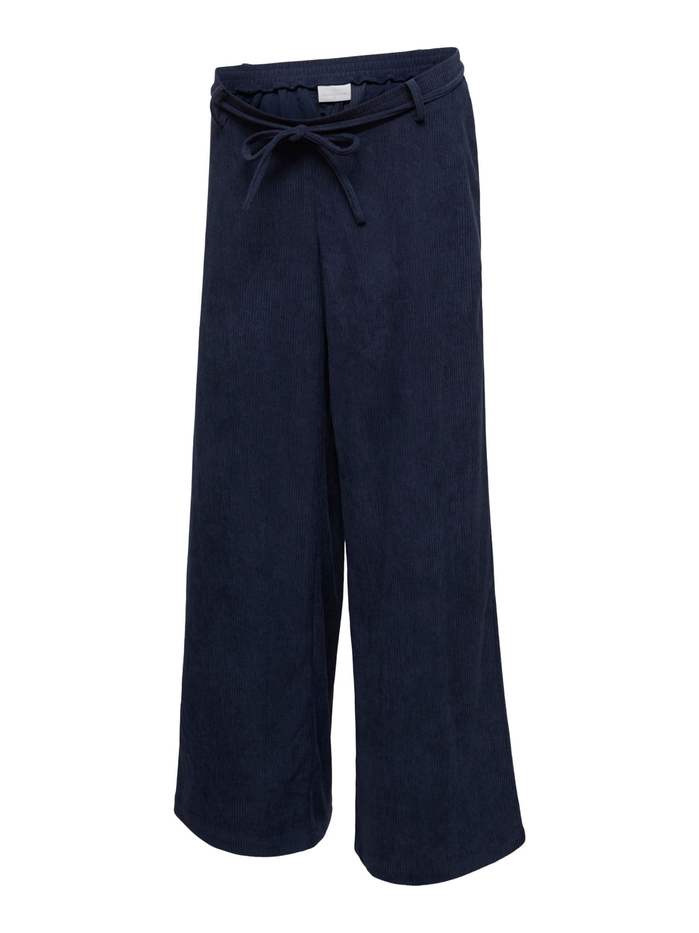 Wide Leg Pantalon 'MLSally' MAMALICIOUS en bleu : devant