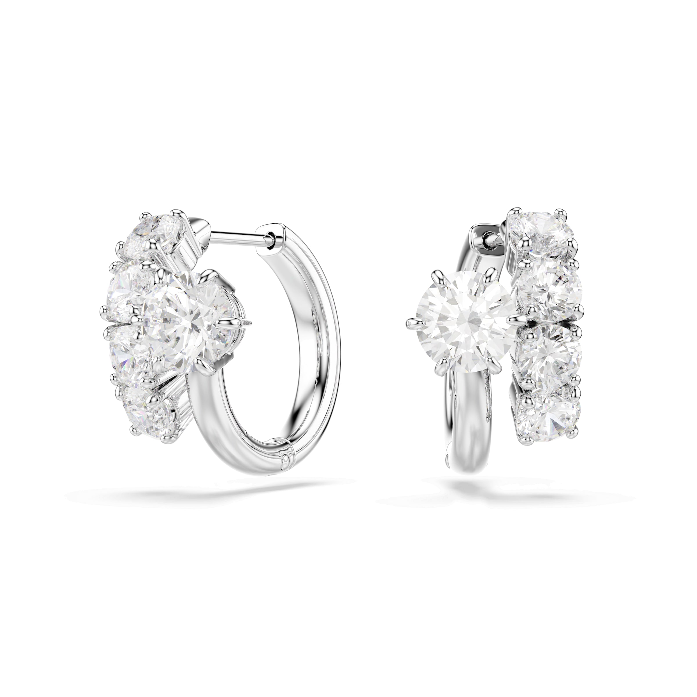 sidabrinė Swarovski Auskarai 'MATRIX': priekis