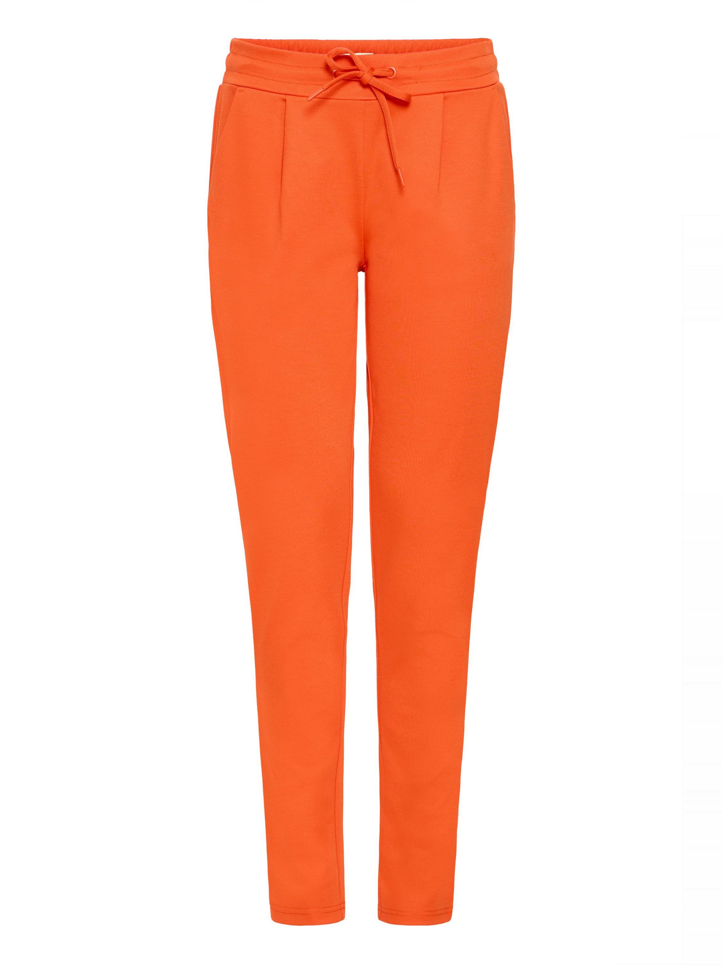ICHI Tapered Bandplooibroek 'IHKate' in Rood: voorkant