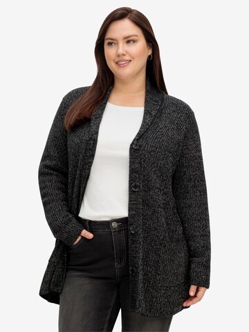 SHEEGO Knit Cardigan in Black