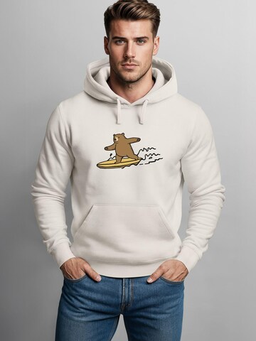 Neverless Sweatshirt 'Surfing Bear'‌‌‌‌‌ in Beige