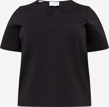 Selected Femme Curve T-shirt 'EMILY' i svart: framsida