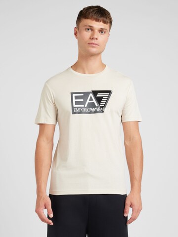 Maglietta di EA7 Emporio Armani in beige: frontale