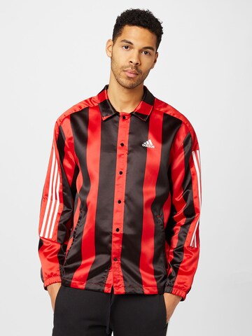 ADIDAS SPORTSWEAR - Casaco deportivo 'Satin es' em vermelho: frente