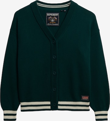Superdry Gebreid vest in Groen: voorkant