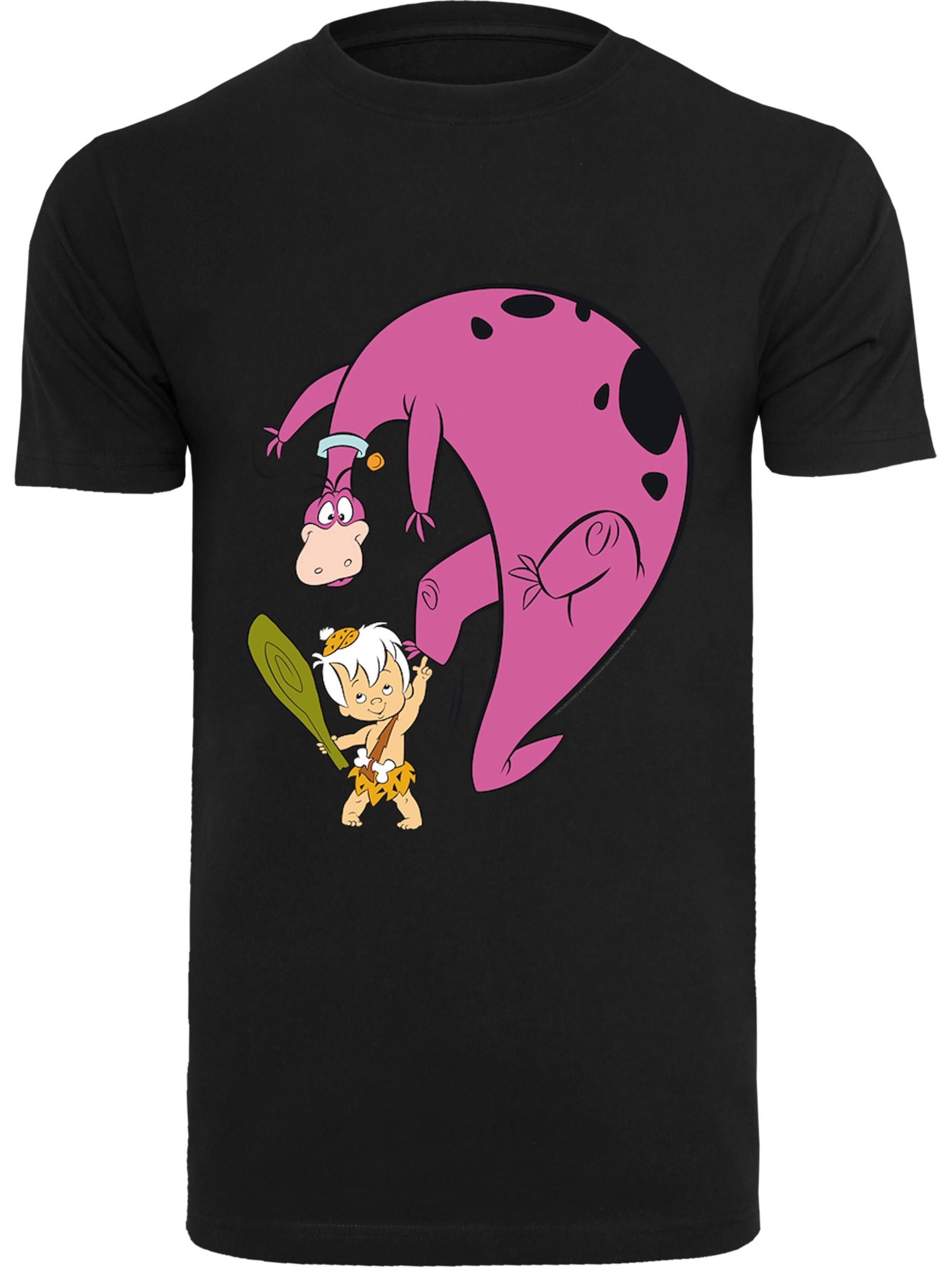 F4NT4STIC T-Shirt 'Bamm Bamm And Dino' in Schwarz: Vorderseite