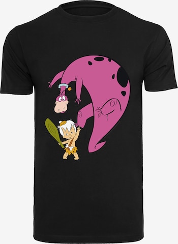 F4NT4STIC Shirt 'Bamm Bamm And Dino' in Zwart: voorkant