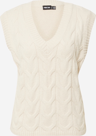 PIECES Sweater 'LOVINA' in White: front