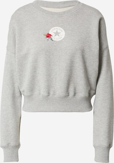 CONVERSE Sweatshirt 'Gran' in graumeliert / helllila / rot / weiß, Produktansicht
