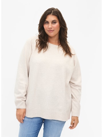 Zizzi Sweater 'MSUNNY' in Beige: front