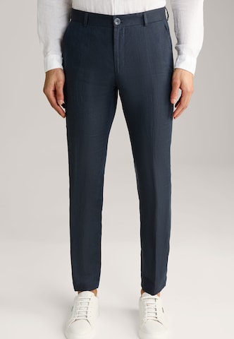 JOOP! Regular Pleat-Front Pants in Blue: front