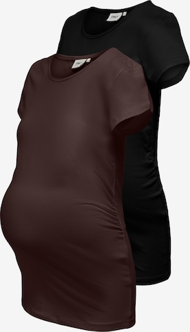 Only Maternity Shirt 'OLMLovely' in Brown: front