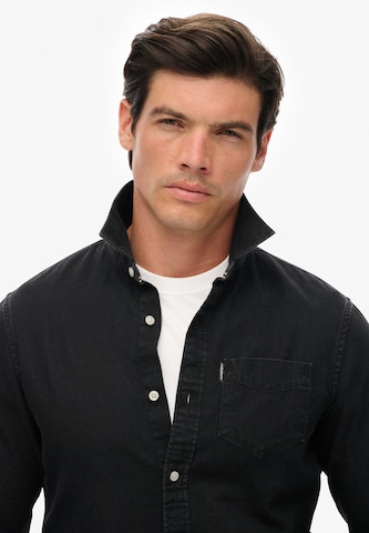 Superdry & Co Regular Fit Hemd 'Essential' in Schwarz