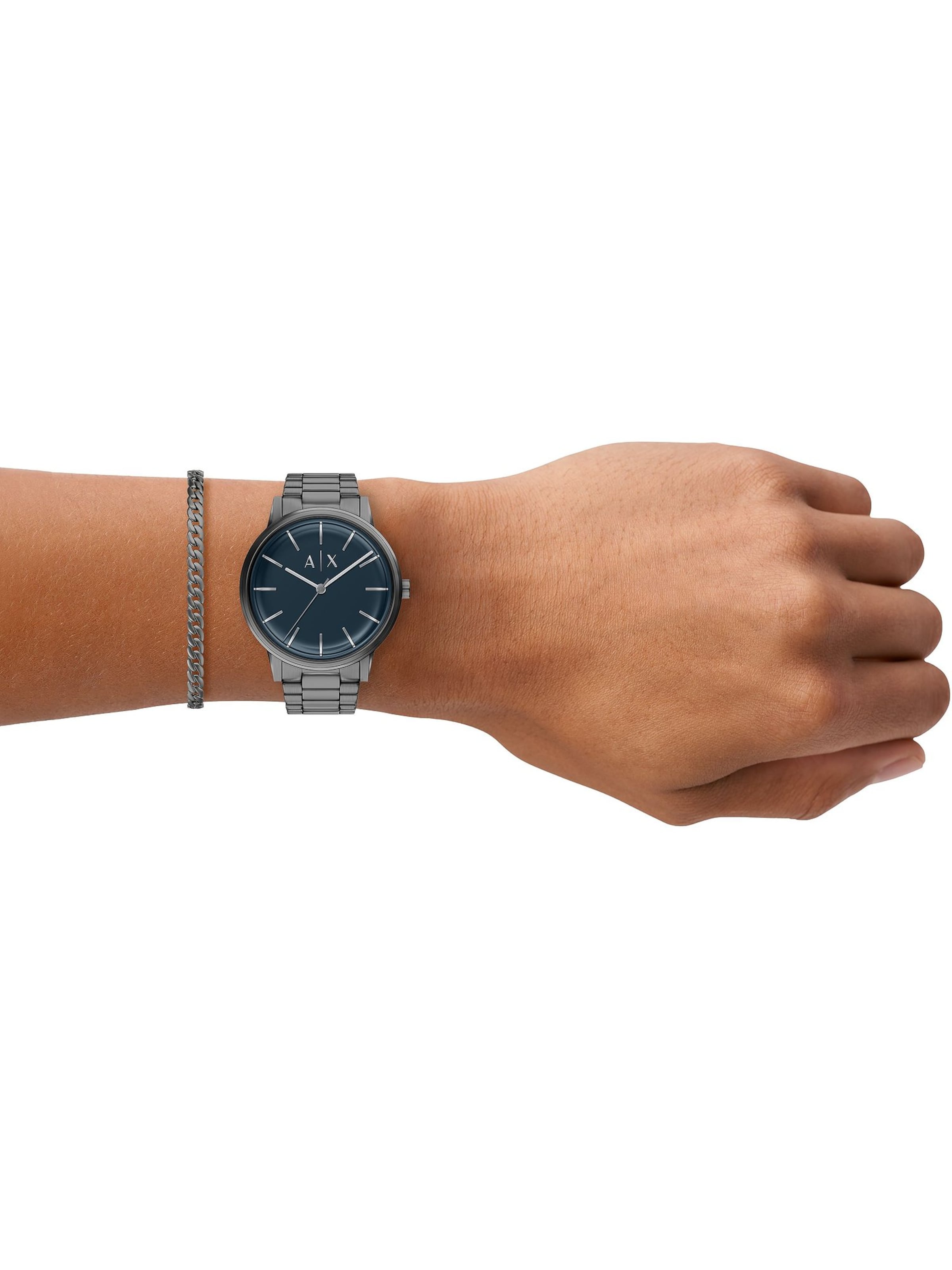 ARMANI EXCHANGE Schmuckset in Grau: Vorderseite