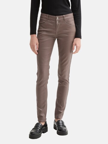 Skinny Jean 'Alexa' TOM TAILOR en marron : devant