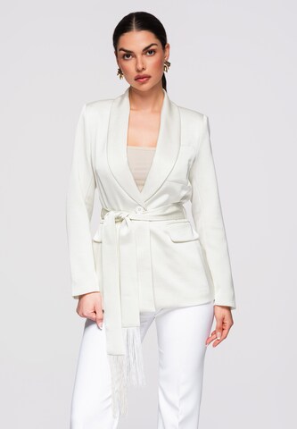 Ombre Blazer in White: front