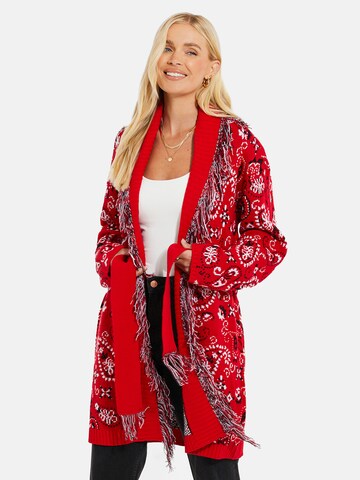 Threadbare Knit cardigan in Red