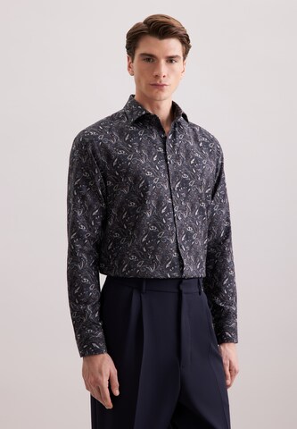 Coupe regular Chemise business 'Schwarze Rose' SEIDENSTICKER en gris : devant