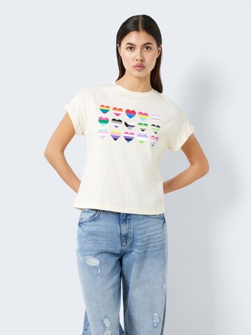 Noisy may T-shirt 'GABY' i beige: framsida