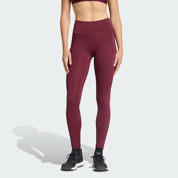 ADIDAS PERFORMANCE Skinny Παντελόνι φόρμας 'Optime' σε κόκκινο: μπροστά