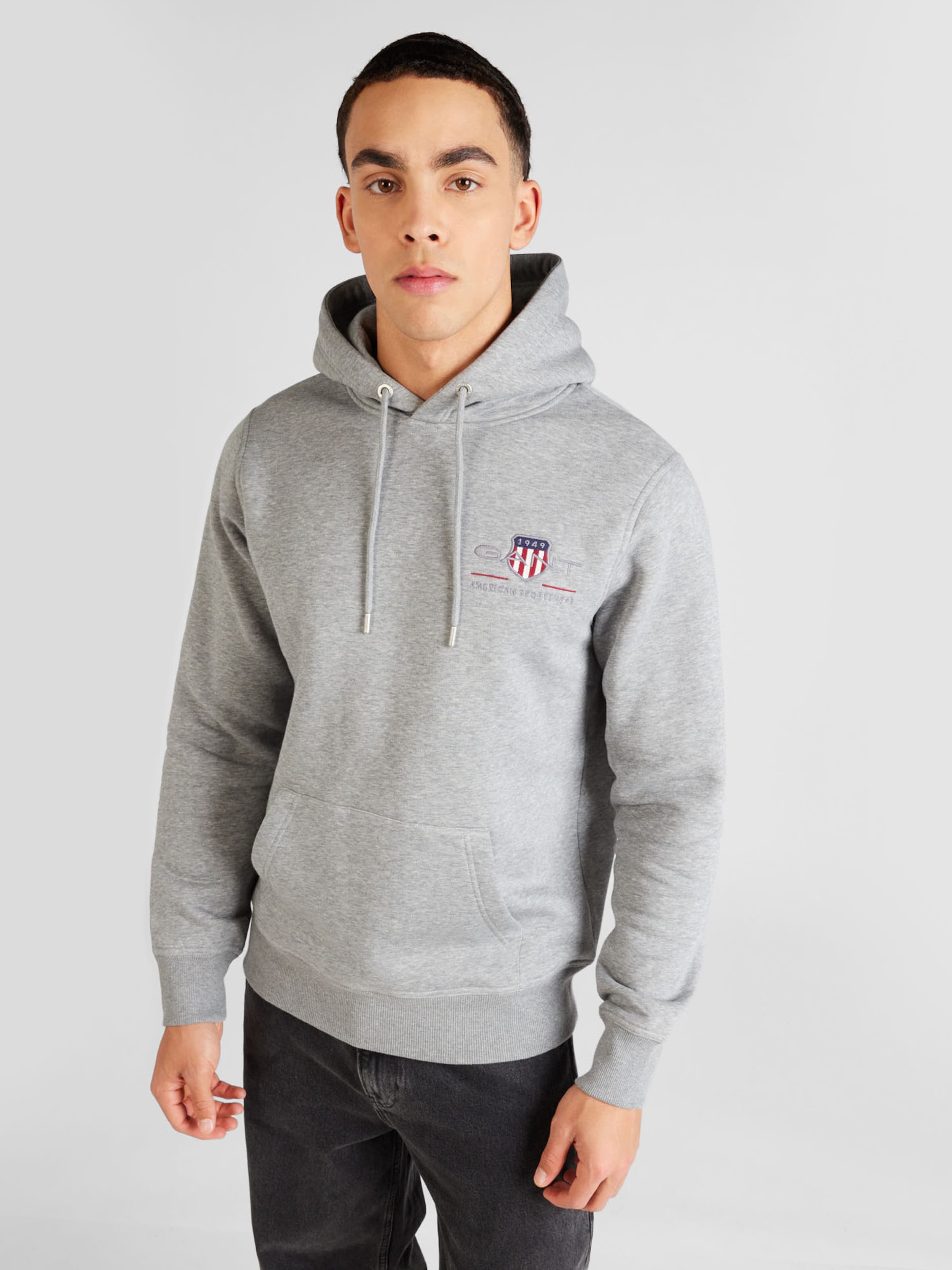 GANT Sweatshirt in Mottled Grey ABOUT YOU