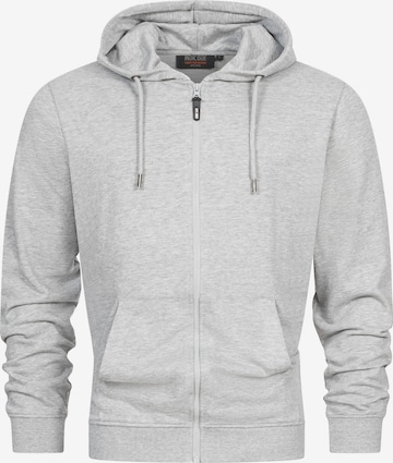 INDICODE Zip-Up Hoodie in Grey: front