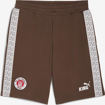 PUMA Regular Urheiluhousut 'FC St. Pauli King' värissä ruskea: etupuoli