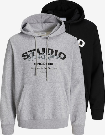 JACK & JONES Sweater majica 'JJYUKI' u siva / crna / bijela, Pregled proizvoda