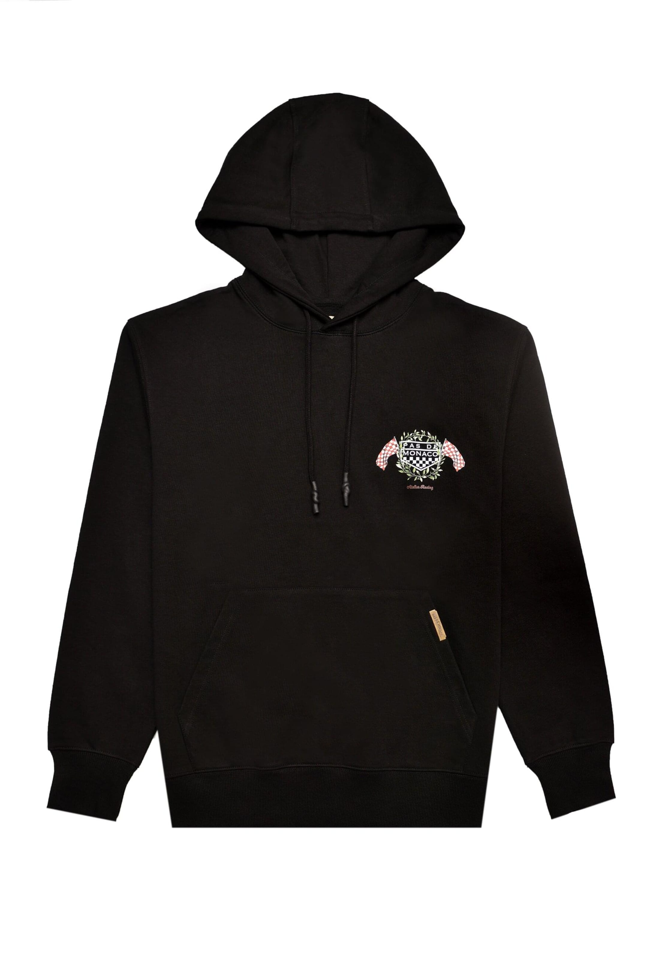 Felpa 'LA RACE' di Pas De Monaco in nero: frontale