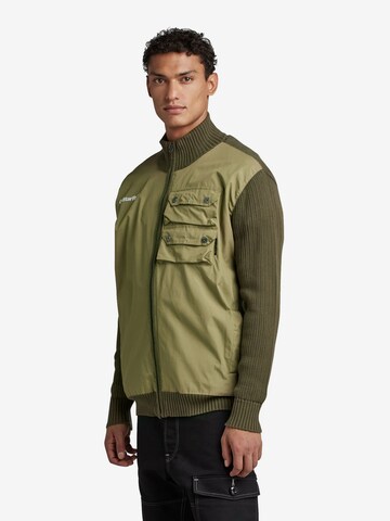 G-Star RAW Knit Cardigan in Green: front