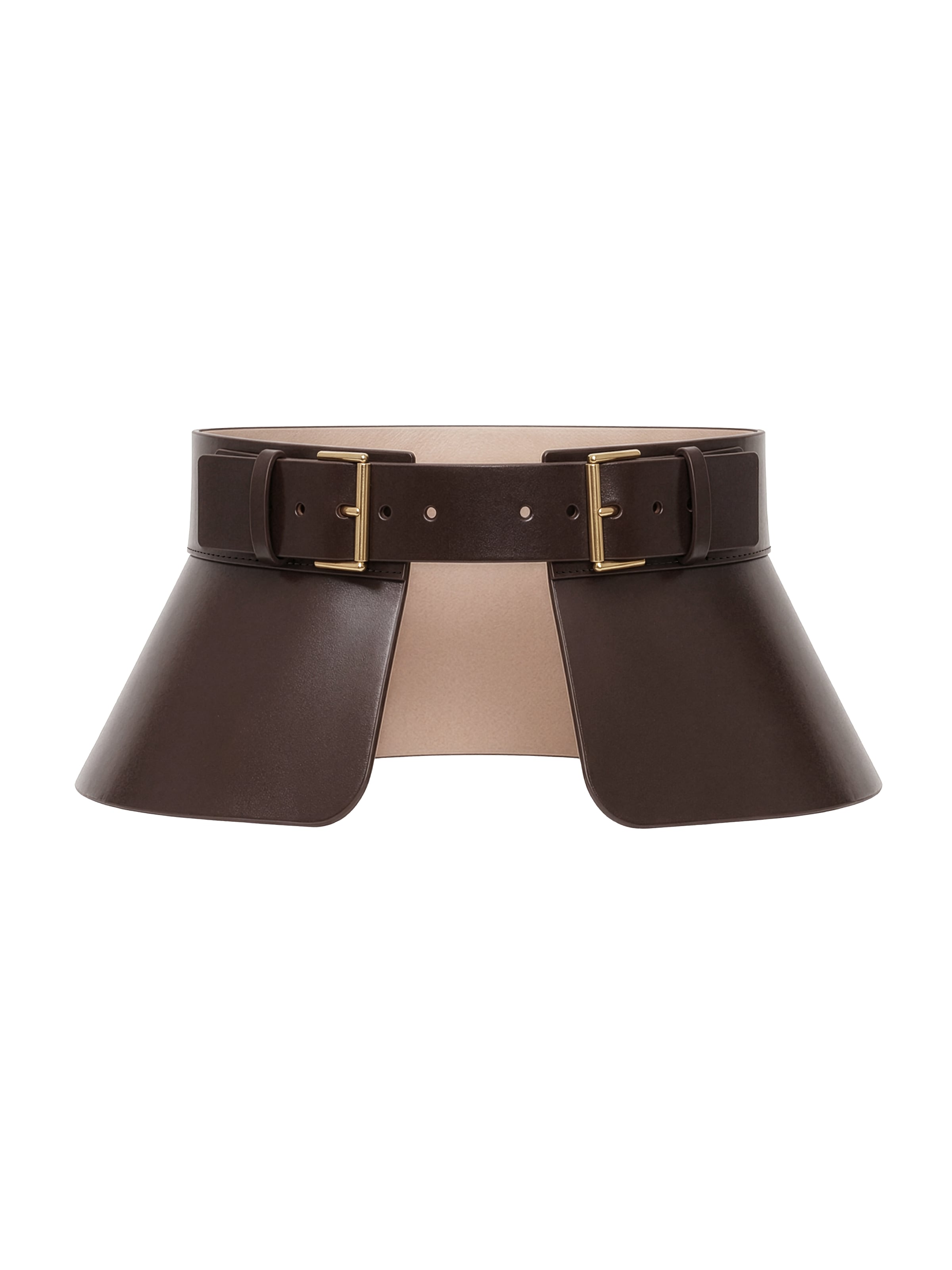 Haute Cuir Riem 'Peplum Corset Belt' in Bruin: voorkant