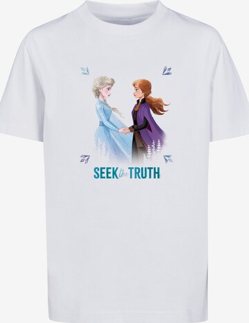 F4NT4STIC T-Shirt 'Disney Frozen 2 Elsa And Anna Seek The Truth' in Weiß: predná strana