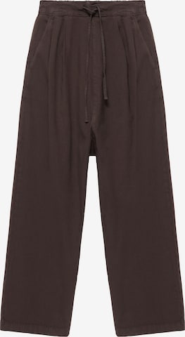 Pull&Bear Voľný strih Plisované rifle - Hnedá: predná strana