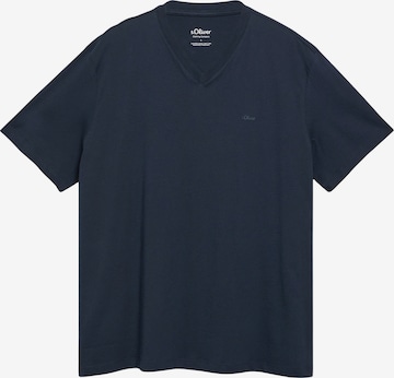 s.Oliver Men Big Sizes Shirt in Blue: front