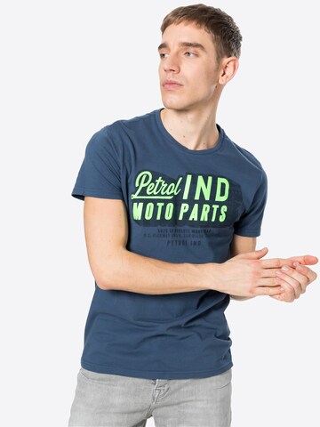 T-Shirt Petrol Industries en bleu : devant