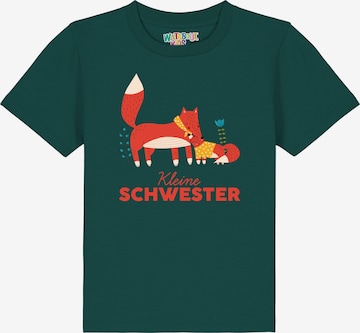 T-Shirt 'Fuchs Kleine Schwester' watabout.kids en vert : devant