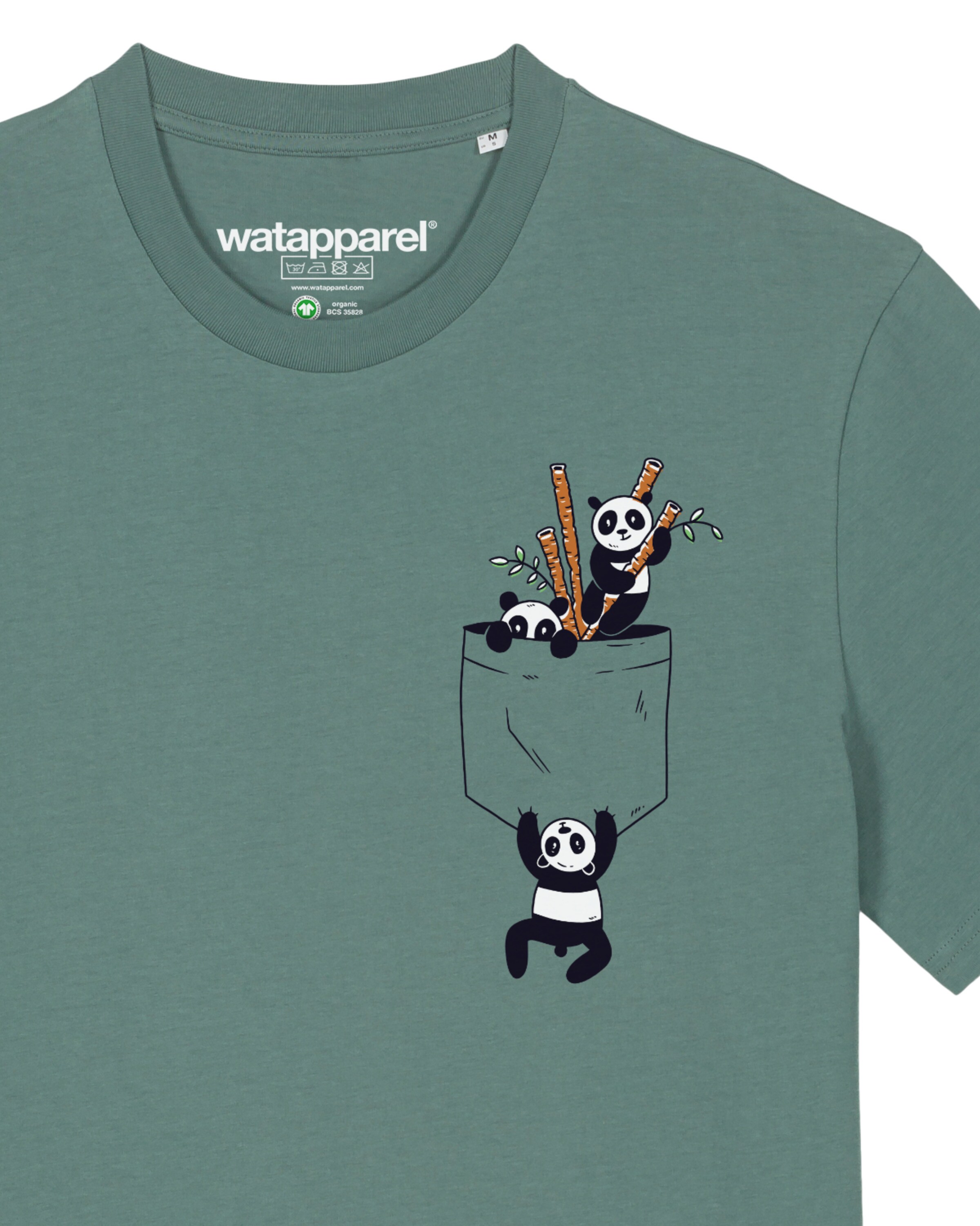 Maglietta ' Pocket Pandas ' di Watapparel in verde