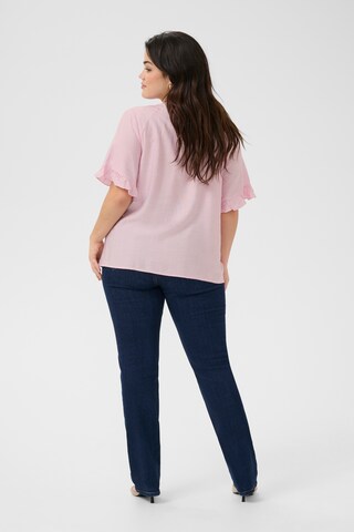 KAFFE CURVE Blouse in Roze