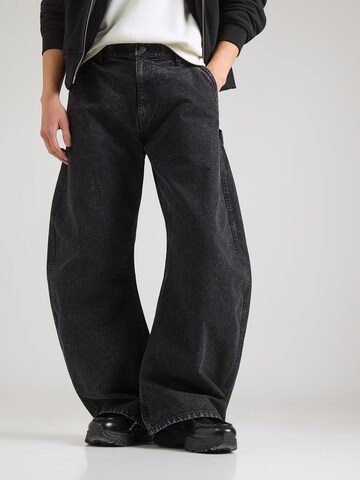 WEEKDAY Baggy Jeans in Zwart: voorkant