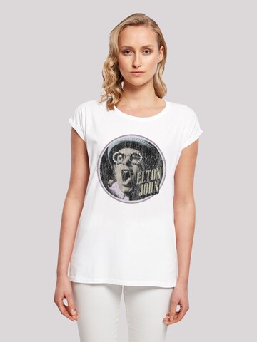 F4NT4STIC Shirt 'Elton John Vintage Circle' in Wit: voorkant