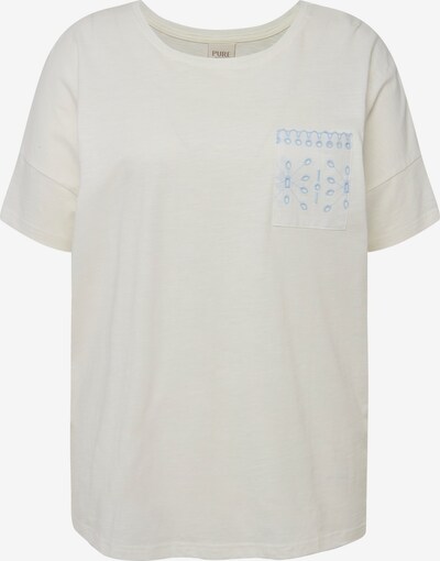Ulla Popken T-shirt oversize en bleu clair / blanc cassé, Vue avec produit