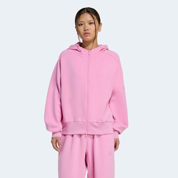 ADIDAS SPORTSWEAR Athletic Zip-Up Hoodie in Pink: front