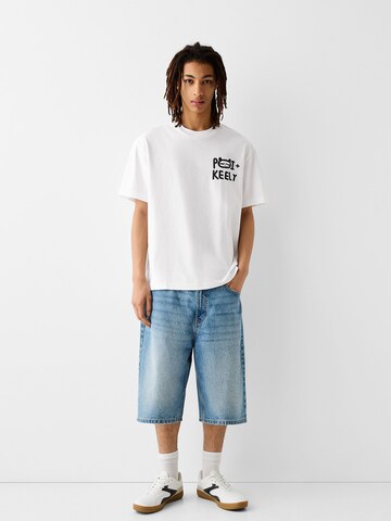 T-Shirt Bershka en blanc
