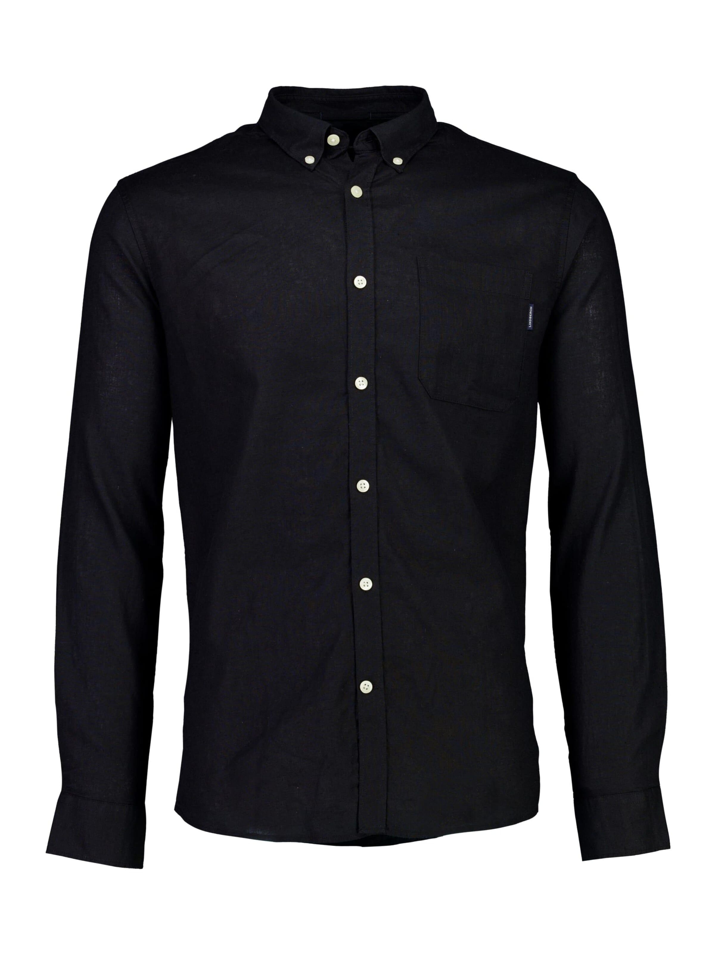 Lindbergh Regular fit Overhemd in Zwart: voorkant