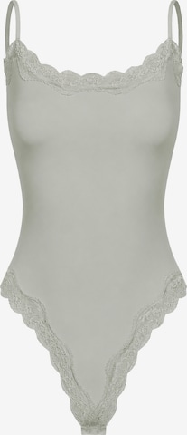cfab Body 'Bodysuit String mit Lace' i grön: framsida